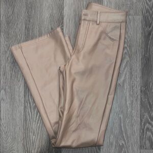 Stylish Beige Leather Pants